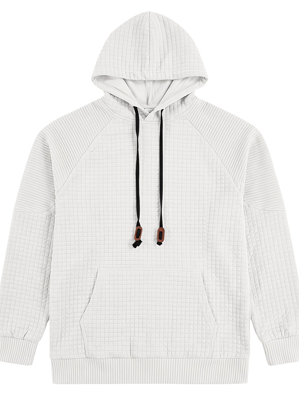 Maqiqi OBM Men's New Autumn/Winter Solid Color Warm and Comfortable Hooded Sweatshirt, Stylish and Versatile for Daily Casual, Work, Commuting, and Outdoor Activities - White