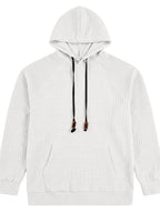 Maqiqi OBM Men's New Autumn/Winter Solid Color Warm and Comfortable Hooded Sweatshirt, Stylish and Versatile for Daily Casual, Work, Commuting, and Outdoor Activities - White