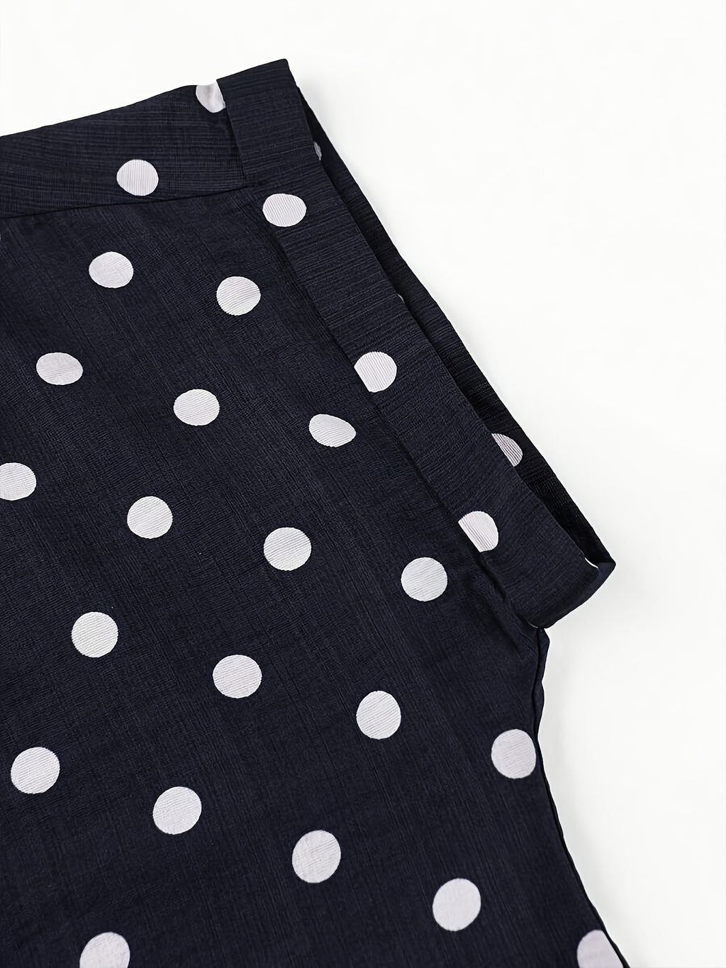 Women'S Elegant Easy Design V-Neck Puff Sleeve Lapel Short Sleeve Summer Shirt - Navy Color