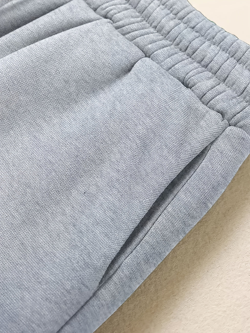 High-Waist Ankle-Cinching Sweatpants, Mountain Peak Print, Vertical Stripes on Both Sides of Legs, Elastic Cuffs Suitable for And Commuting - Light Grey
