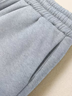 High-Waist Ankle-Cinching Sweatpants, Mountain Peak Print, Vertical Stripes on Both Sides of Legs, Elastic Cuffs Suitable for And Commuting - Light Grey