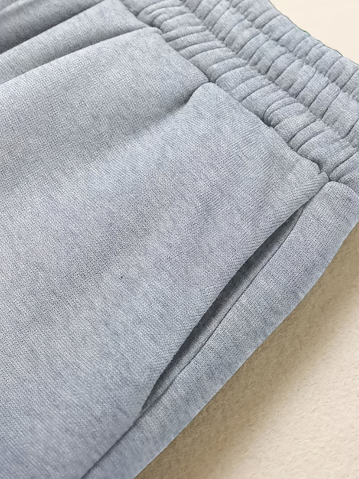 High-Waist Ankle-Cinching Sweatpants, Mountain Peak Print, Vertical Stripes on Both Sides of Legs, Elastic Cuffs Suitable for And Commuting - Light Grey