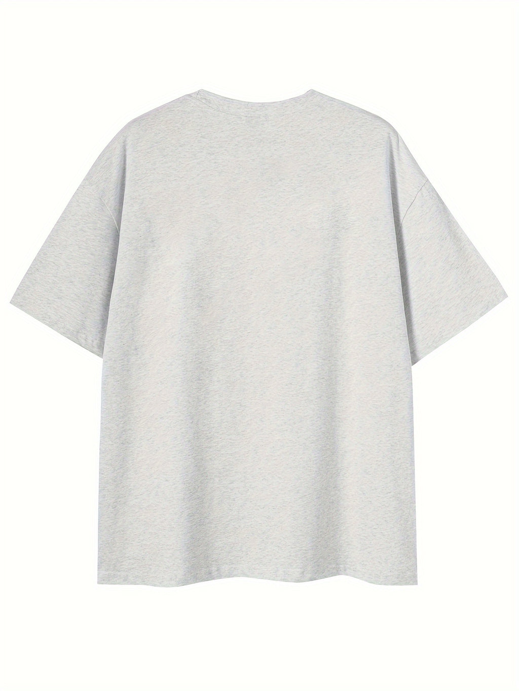 Vintage Fashion Short Sleeve T-Shirt for Women, Summer Cartoon Print Short Sleeve T-Shirt, Pure Short Sleeve T-Shirt Top, Unique Design Niche Chic Loose Fit Top Base Layer #3333 - Flecking Gray