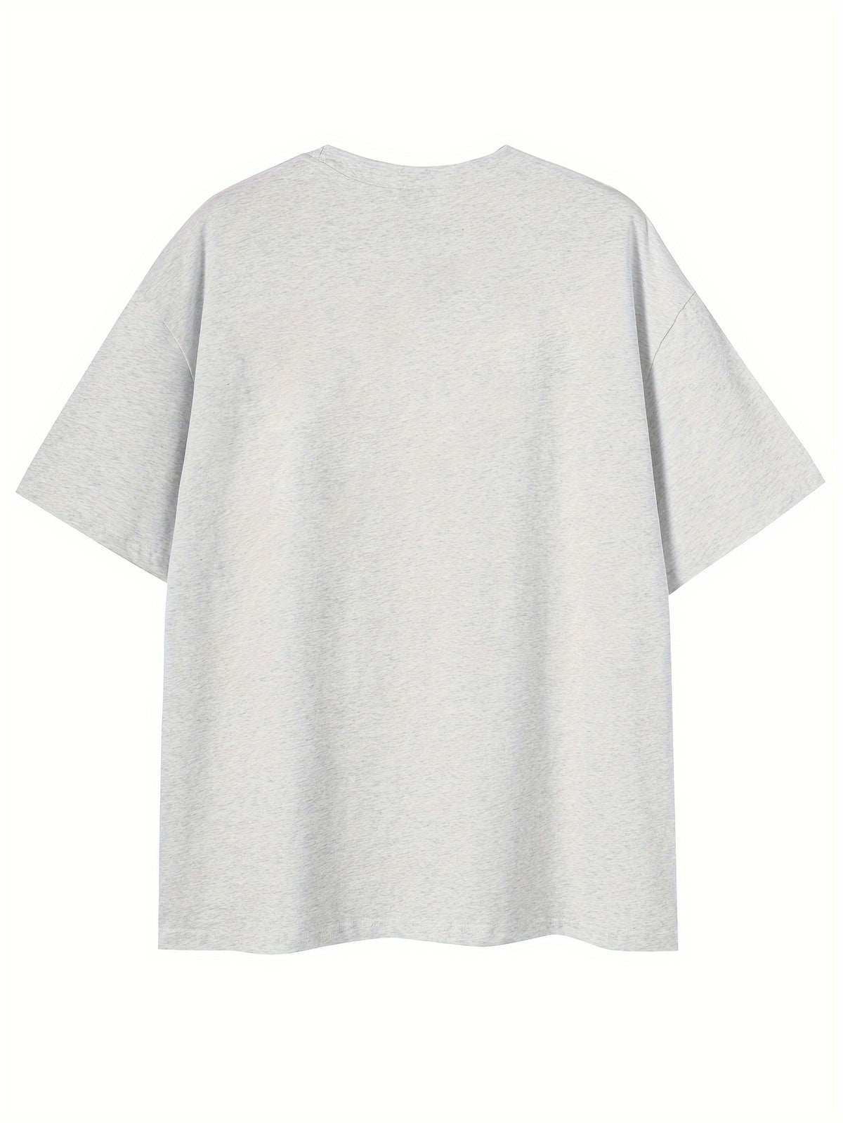 Vintage Fashion Short Sleeve T-Shirt for Women, Summer Cartoon Print Short Sleeve T-Shirt, Pure Short Sleeve T-Shirt Top, Unique Design Niche Chic Loose Fit Top Base Layer #3333 - Flecking Gray