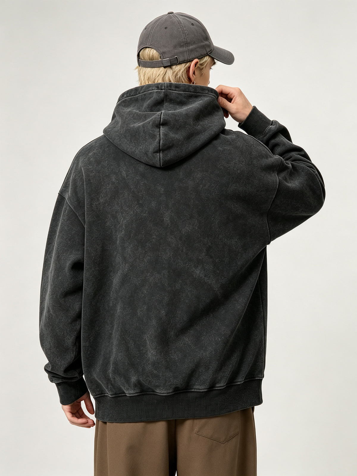 New Autumn/Winter Men's Trendy Letter Print Hooded Sweatshirt, Casual Daily Commute Pullover Top, Men's Fashion Sweatshirt - Black