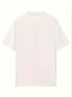 A Short-sleeved Women's T-shirt with Letter Print Pattern, Casual, Loose-fitting, Sweet Style. Made of 95% Polyester and 5% Spandex - White