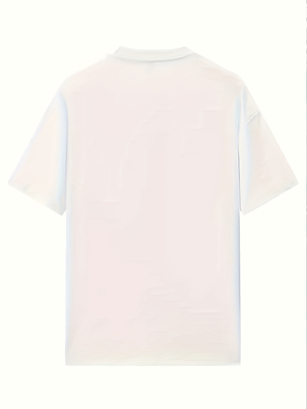 A Short-sleeved Women's T-shirt with Letter Print Pattern, Casual, Loose-fitting, Sweet Style. Made of 95% Polyester and 5% Spandex - White