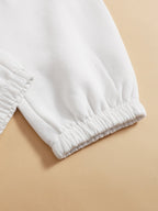 Graphic Print Regular Sweatpants, Autumn/Winter, Women's Clothing - White