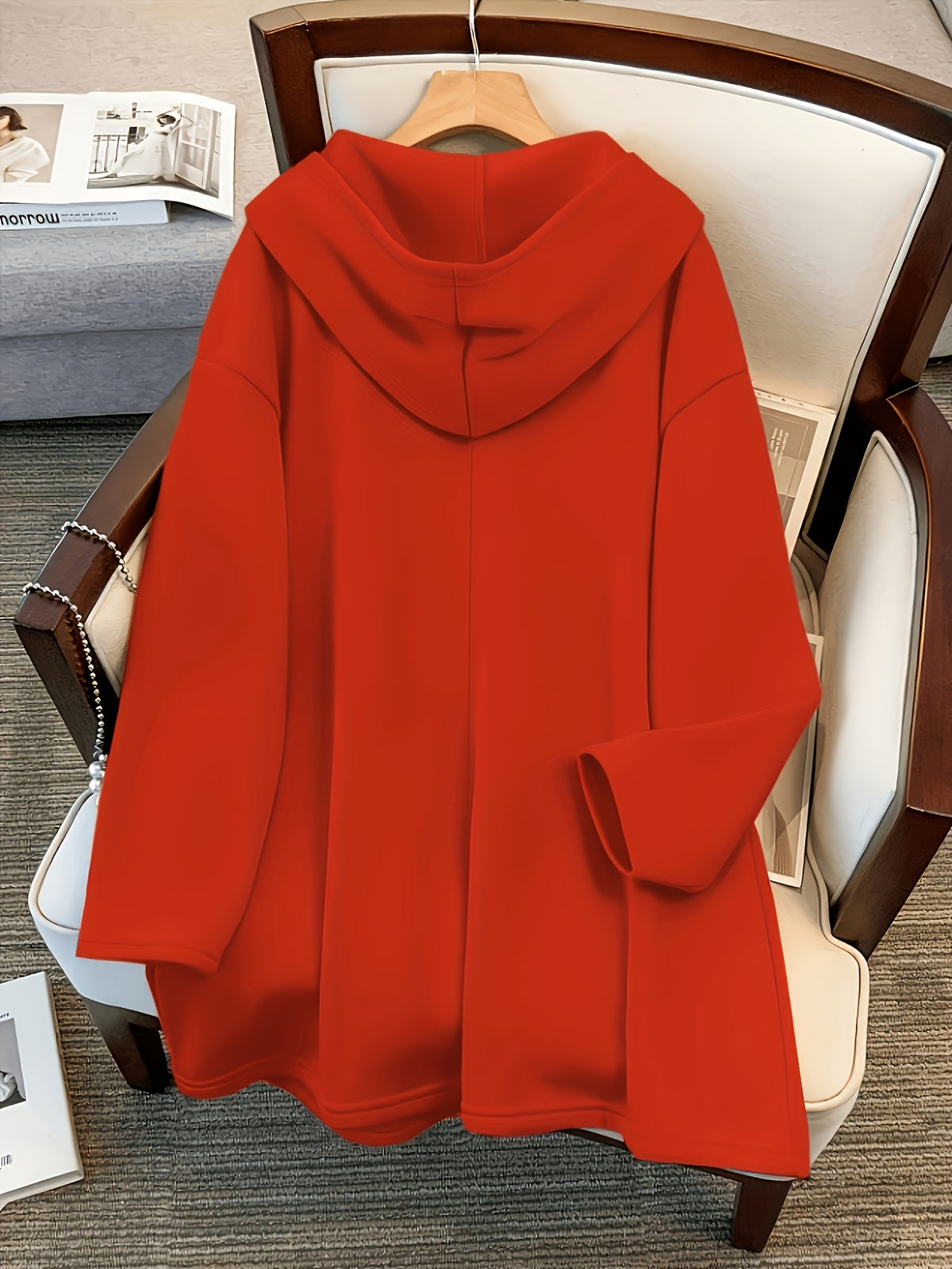 Women'S Fashion Jacket Zip-Up Coat - Red
