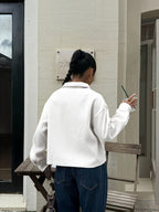 YY0904149 Women'S Lapel Short Jacket, Casual Utility Style Top, Jacket, Shirt Jacket, Spring/Autumn Style - Apricot