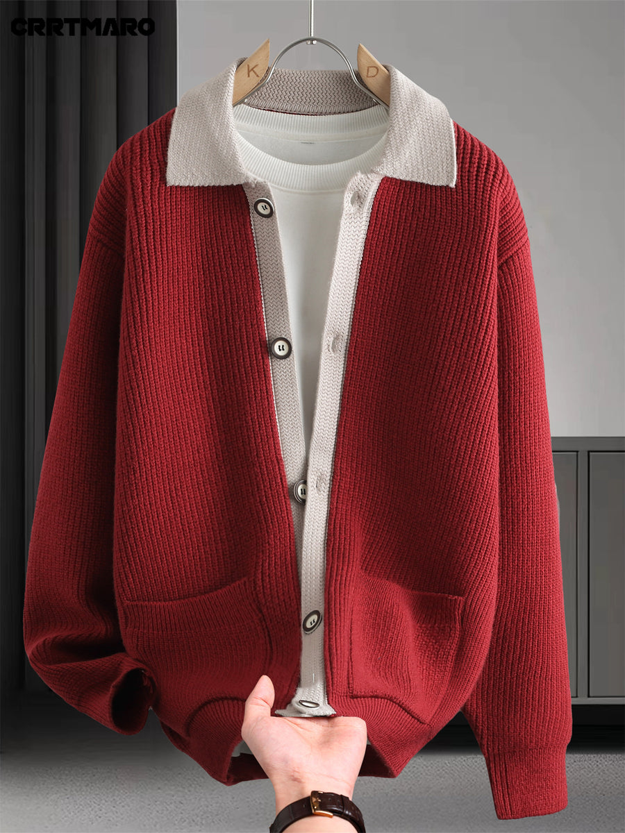 Men'S Pullover Sweater, Warm Long Sleeve Casual Top for Fall And Winter, Knit - Red