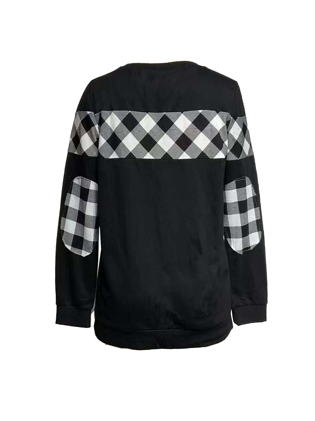 Spring/Autumn New Women'S Round Neck, Super Sensual Black Base Layer Top High-End Casual Sweater Long Sleeve Sweatshirt Preppy Style - Black