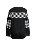 Spring/Autumn New Women'S Round Neck, Super Sensual Black Base Layer Top High-End Casual Sweater Long Sleeve Sweatshirt Preppy Style - Black
