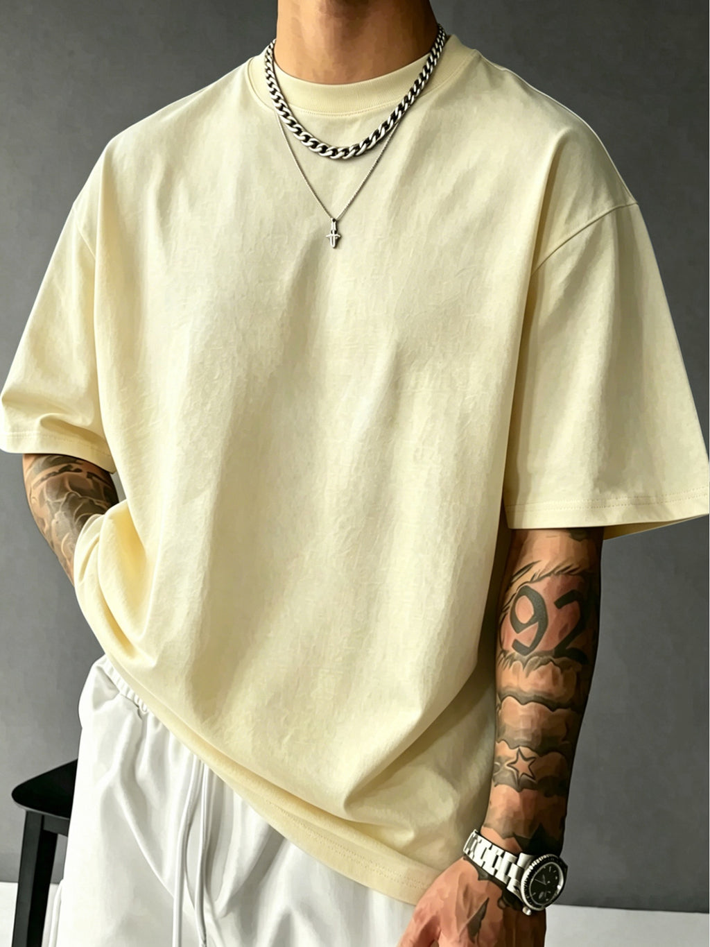 New Men'S 100% T-Shirt with I, TOLD, CHATGPT, ABOUT Print, Spring/Autumn Casual Comfortable Breathable Daily Streetwear - Apricot