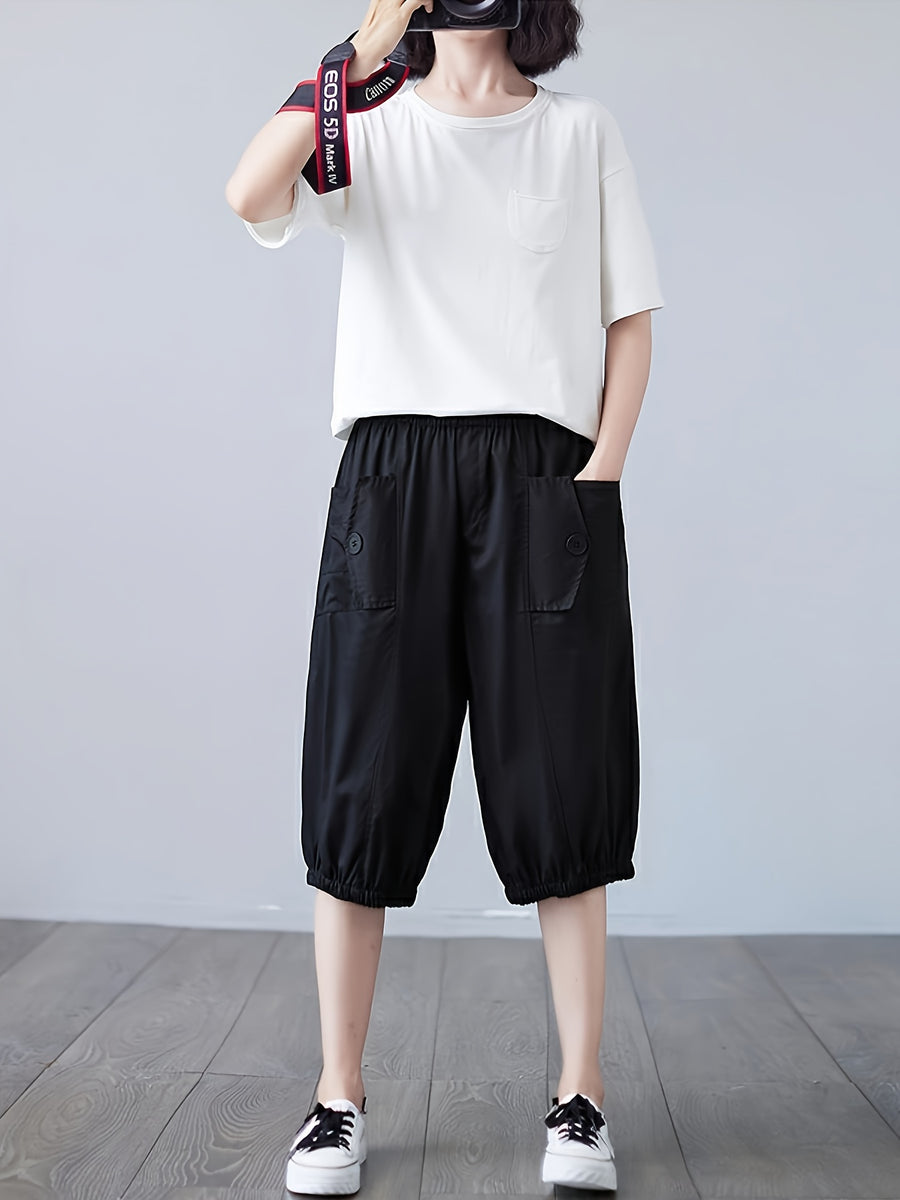 Women'S Loose-Fitting Harem Pants That Are Lightweight, Versatile, And Flattering, Perfect for a Stylish Look - Black