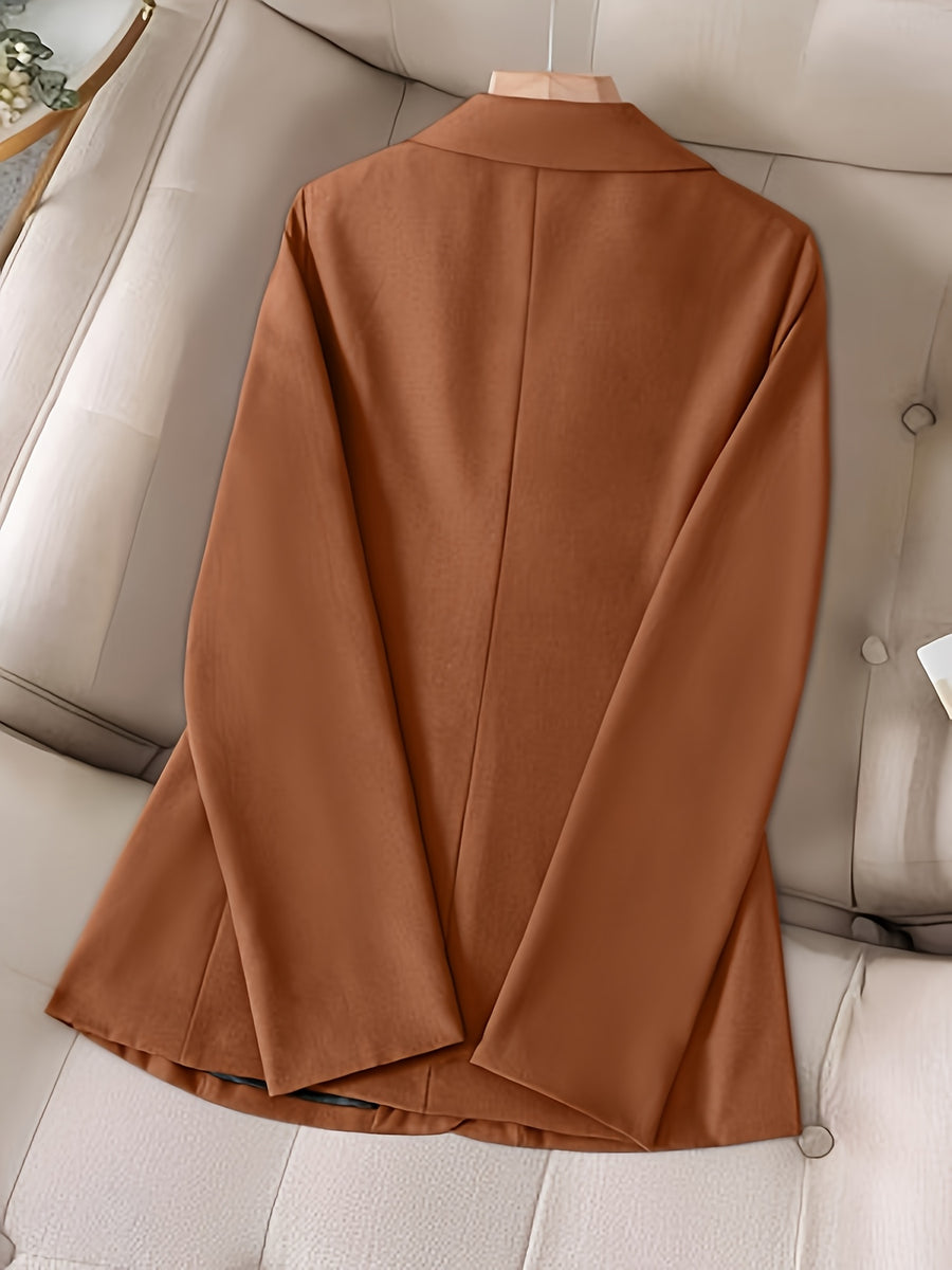 Women's Commuter Fashion Waist-Cinching Blazer, Slim-Fit Flattering Design, Professional and Capable Workplace Attire, Casual and Formal Wear - Brown