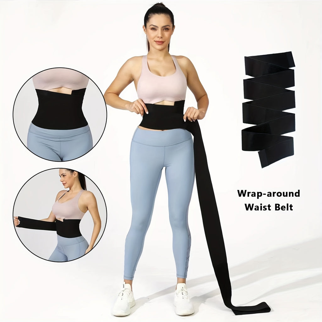 1pc Cloud Prime Women's Adjustable Waist Trainer Belt - 3/4/5m Length Tummy Control Corset with Buckle Closure, Compression for Posture &, & Workout Body Shaper (Black/ Purple)