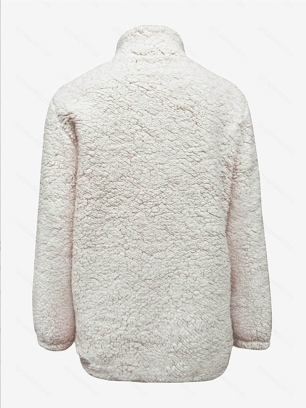 Women's Casual Fashion Pullover Zip-Up Long Sleeve Top - Milky