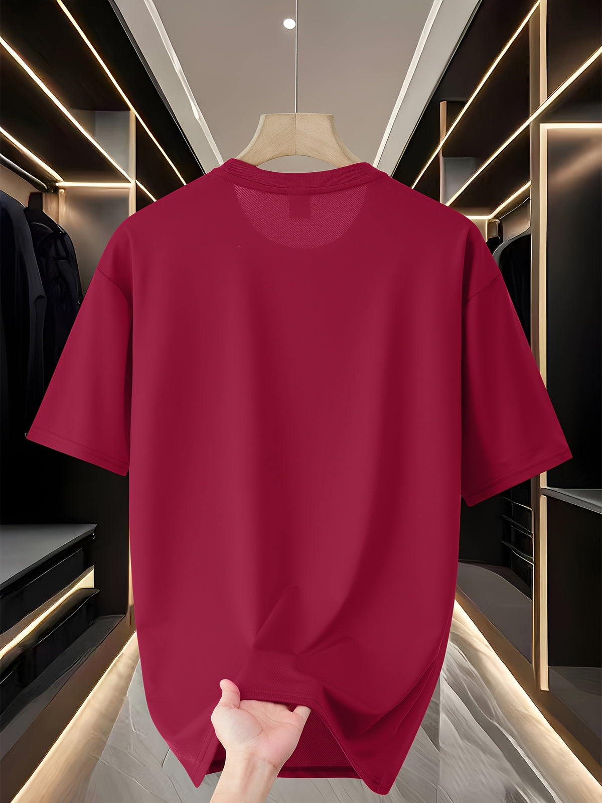 Custom T-Shirts / - "My T-Shirt, My Choice" Design Your Own with Text//Logo Suitable for Team Uniforms, Music Festival Outfits, Gifts for Him, Short Sleeve Round Neck Loose Fit Machine Washable T-Shirt - Burgundy