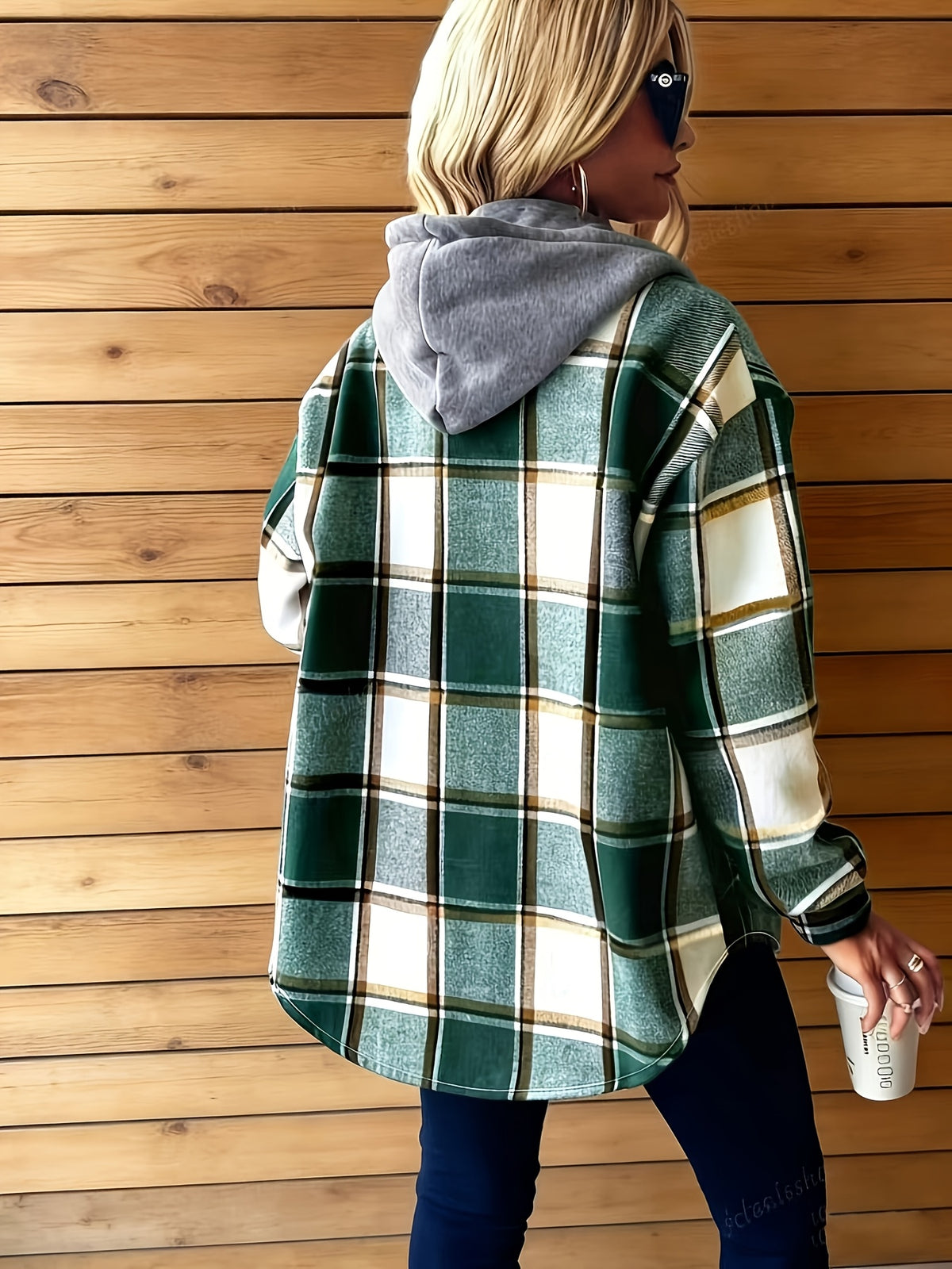 Western Fashion Women'S Casual Hooded Digital Print Fleece Button-Up Jacket - Mixed colors