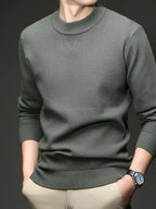 Men's Waffle Knit Half-Turtleneck Base Layer, a Low-cut Half-turtleneck That Doesn't Constrict the Neck, Providing Moderate Warmth, Suitable for Both Business Attire and Casual Daily Wear - SINBOS - Green