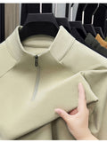 Fathers Day Gift for Men 2026 Early Spring New Half-Zipper Solid Color Men'S Sweatshirt, Easy And Atmospheric Comfortable Breathable, Daily Commute Casual - Khaki