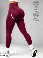 Women'S Mountain Peak Striped Geometric Print High-Waist Leggings, Spring Fall Winter Comfortable Micro-Elastic Base Layer Trousers for Home Light All-Match Long Pants - Burgundy