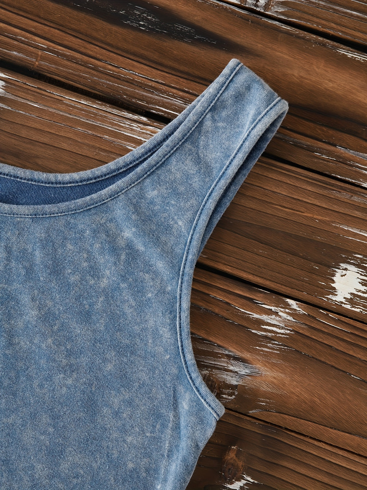 Ladies' Fashion Trend Fried Snowflake Washed - Angel Creative Pattern Printed Sleeveless Vest - Navy Color