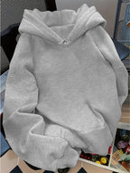 Joyful Face Teddy Bear Special Design Print Commuter Style Women's Hoodie, Drawstring Casual Hooded Pocket Sweatshirt, Autumn Winter, -Lined Thickened Sweatshirt, for Winter and Autumn, Daily Wear, Women's Clothing, Circle Targeting - Grey