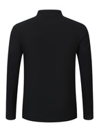 2pcs Men's Solid Color Pullover Henley Shirt, Long Sleeve, Regular Fit for Spring/Autumn, Casual Outings and Parties - Blue+Black