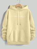 Men'S Yellow Hoodie with "And We'll Love You" Print - Cozy Fleece-Lined Pullover with Kangaroo Pocket, Casual Drawstring Hooded Sweatshirt for Spring & Fall, Comfortable Clothing | Relaxed Fit Hoodie | Fleece Lined Hoodie - Apricot