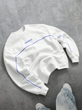 Men's Casual Printed Sportswear Long Sleeved T-shirt - White