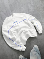 Men's Casual Printed Sportswear Long Sleeved T-shirt - White