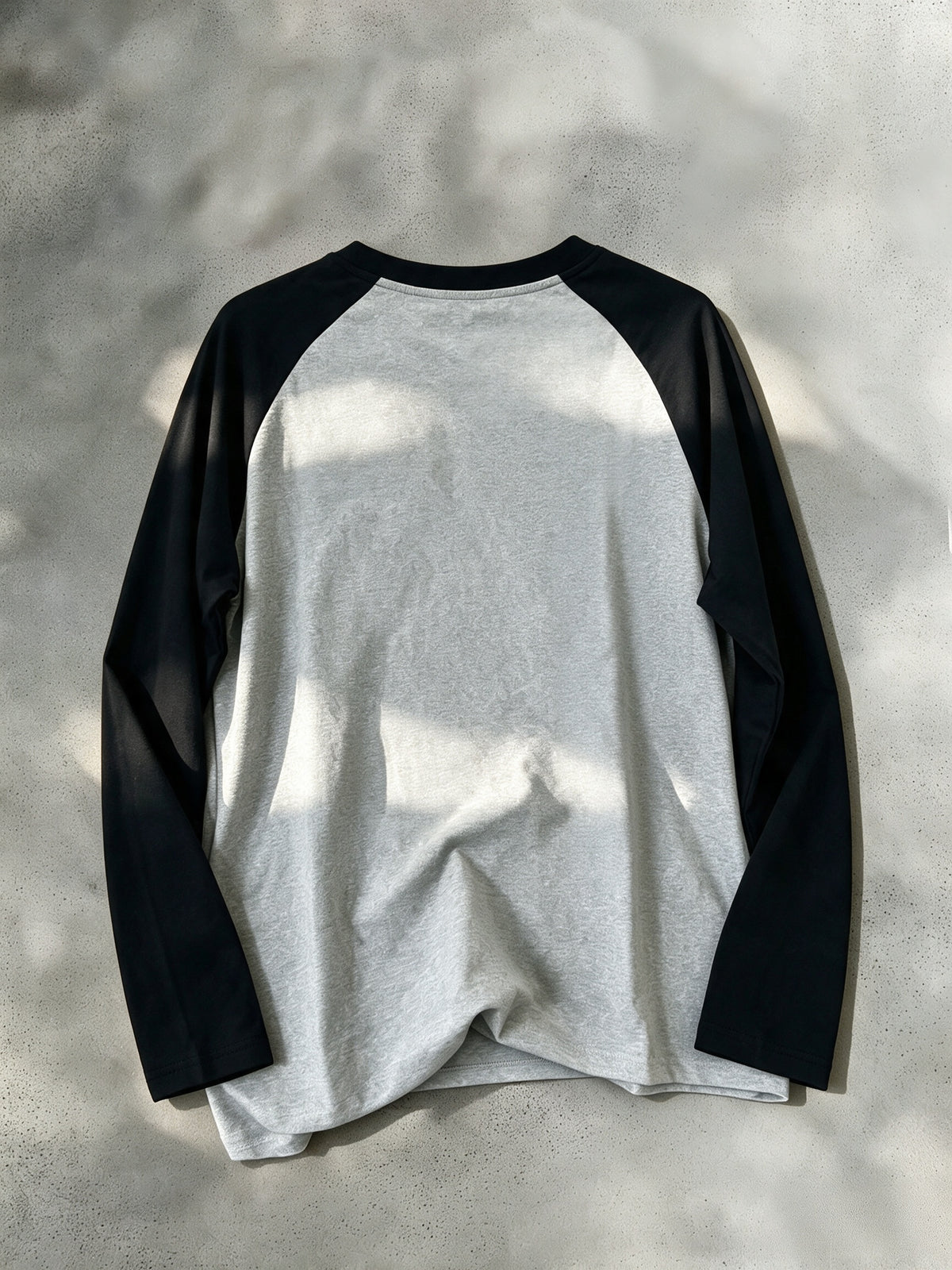 1pc Men's Youth Colorblock Raglan Sleeve Long Sleeve Printed T-Shirt, Trendy Style for Spring, Autumn, Winter Daily Wear Top/Autumn Clothes/Affordable Clothing - Grey+Black