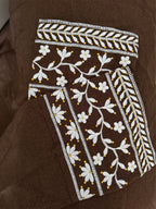 1pc Women'S Arab Robe - Elegant Islamic Dress, Exquisite Embroidered Cuffs, Suitable for Muslim Women, Office, Travel, Religious Ceremonies, Travel Clothing, Loose Fit, Breathable Fabric, Dignified Attire - Coffee Brown