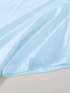 Minimalist Light Luxury Style Line Airplane White Label Print Casual Business Men'S T-Shirt, Daily Commute - Sky Blue