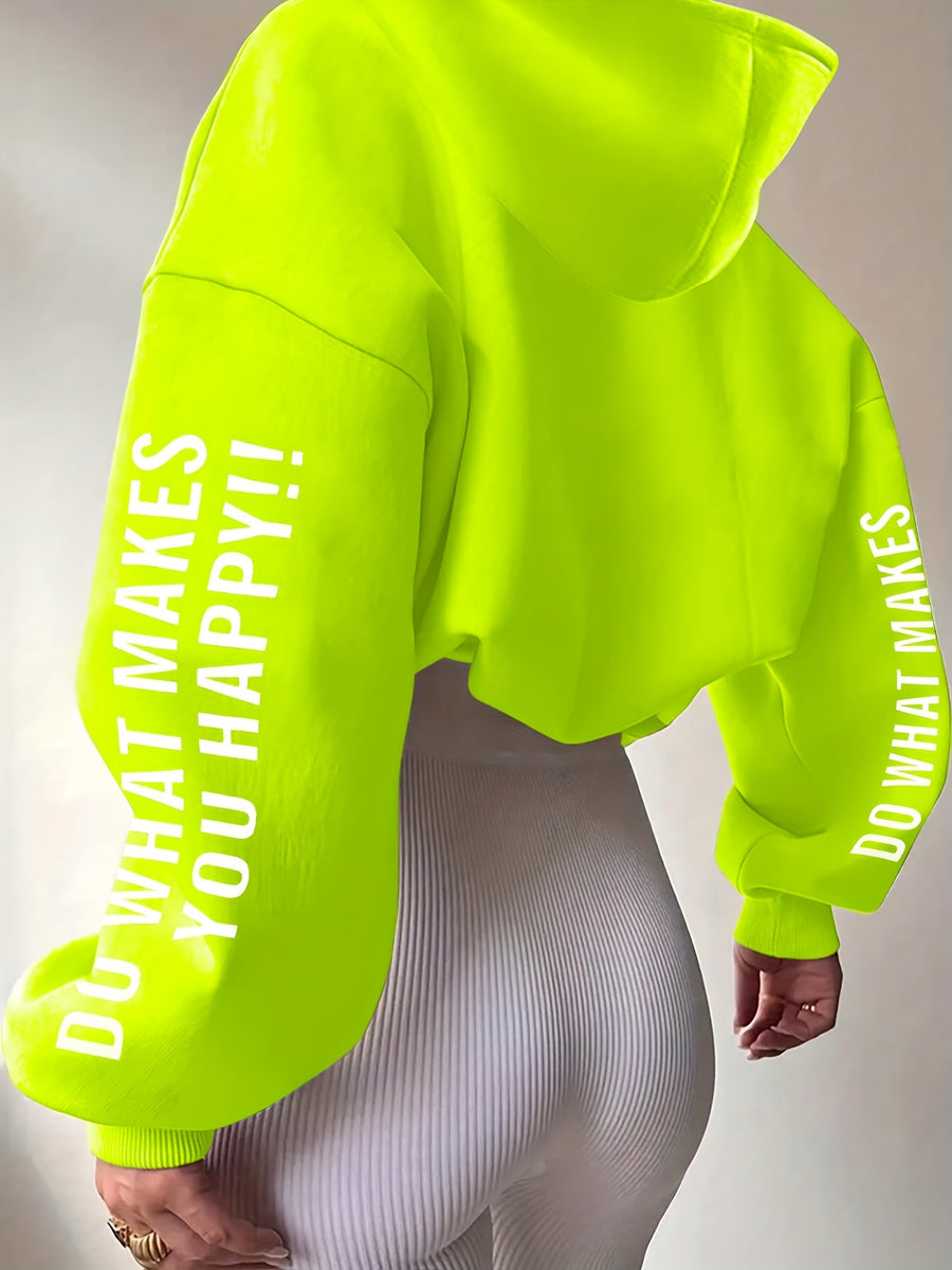 Women'S Fashion Hoodie A6822-1 - Greenish Yellow