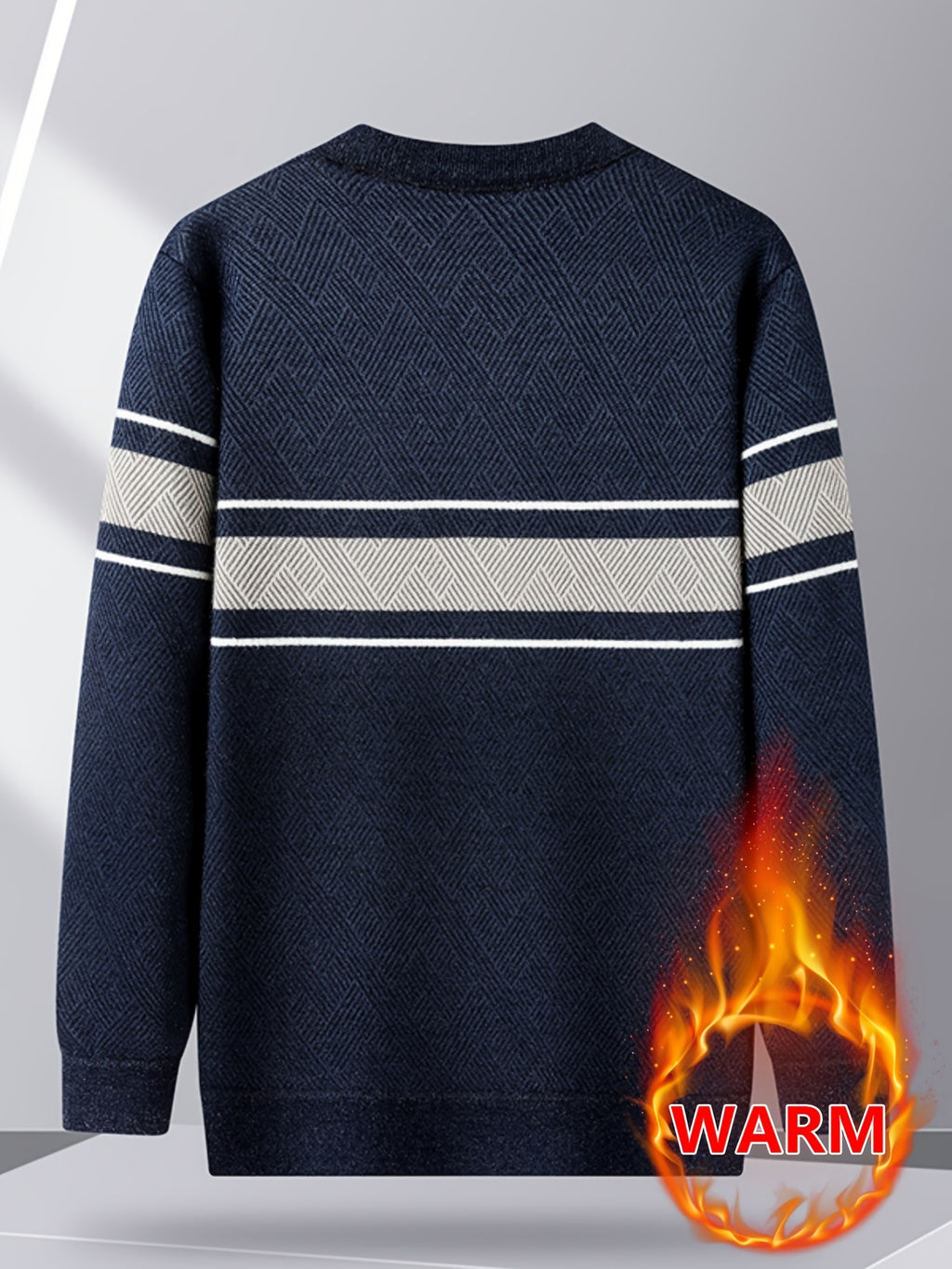 Minimalist Urban Fleece Round Neck Sweater Warm Daily Commute, Knit - Shangqing