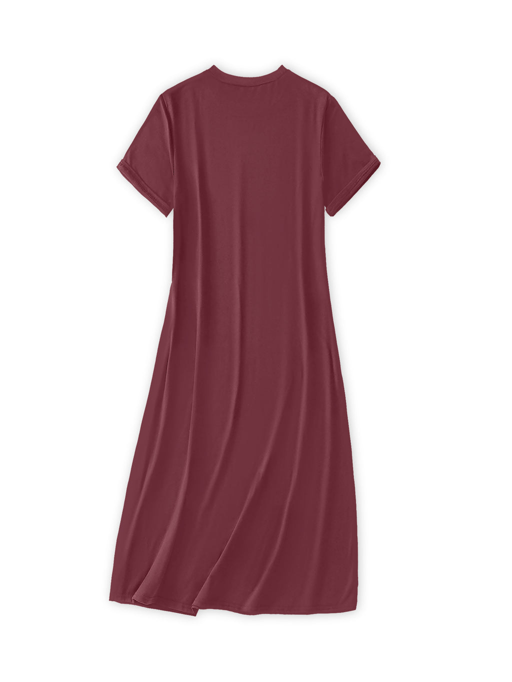 Women's Fashionable Dress, Elegant Casual Dress with Parisian Letter Print, Round Neck Short Sleeved Dress, Vacation Style, Summer Breathable Beach Dress, Suitable for Outdoor and Daily Wear, Wome - Burgundy