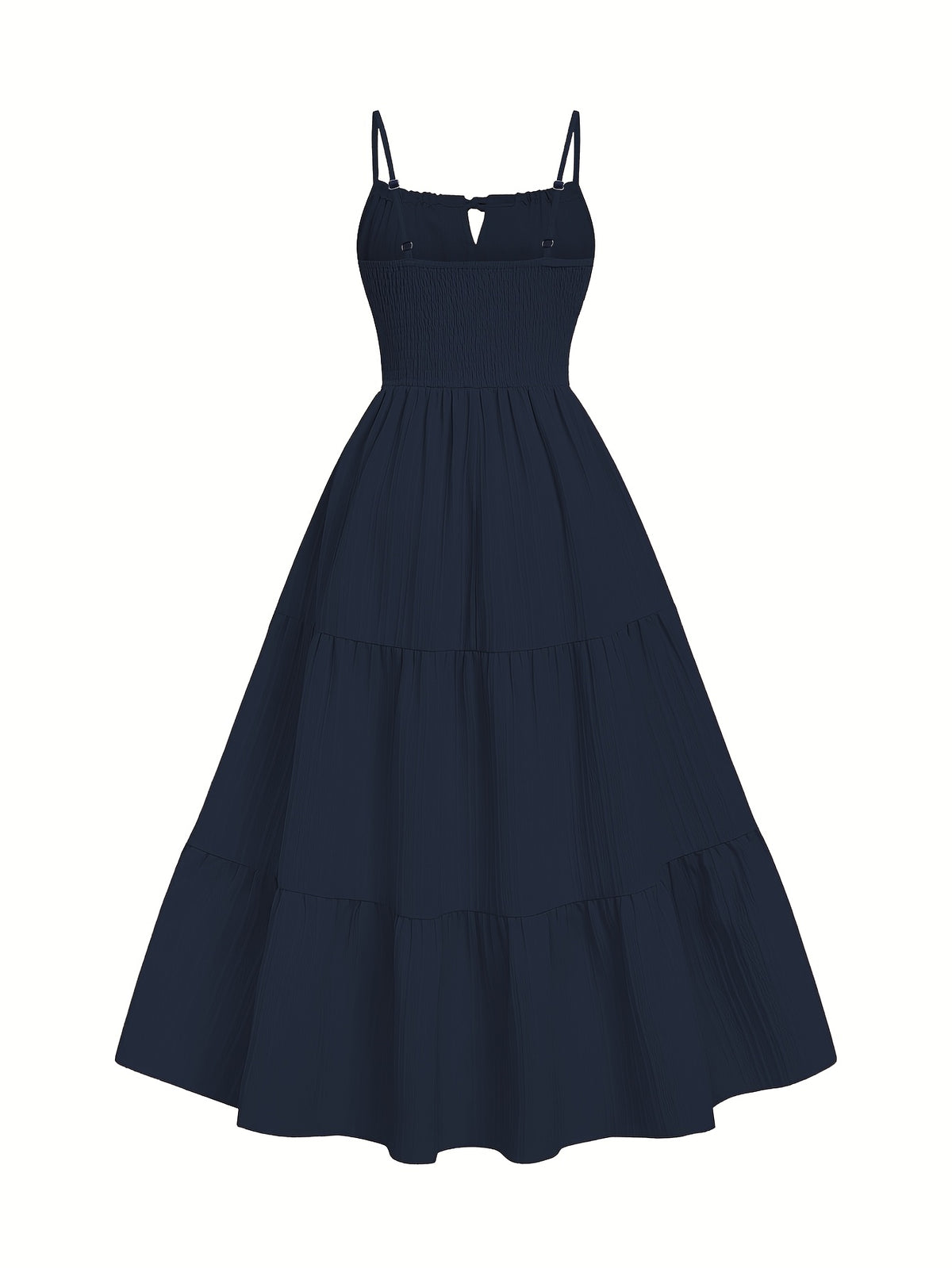 Dress, Lace Detail, Elegant Design, Suitable for Beach, Vacation, And Casual Wear - Navy Color
