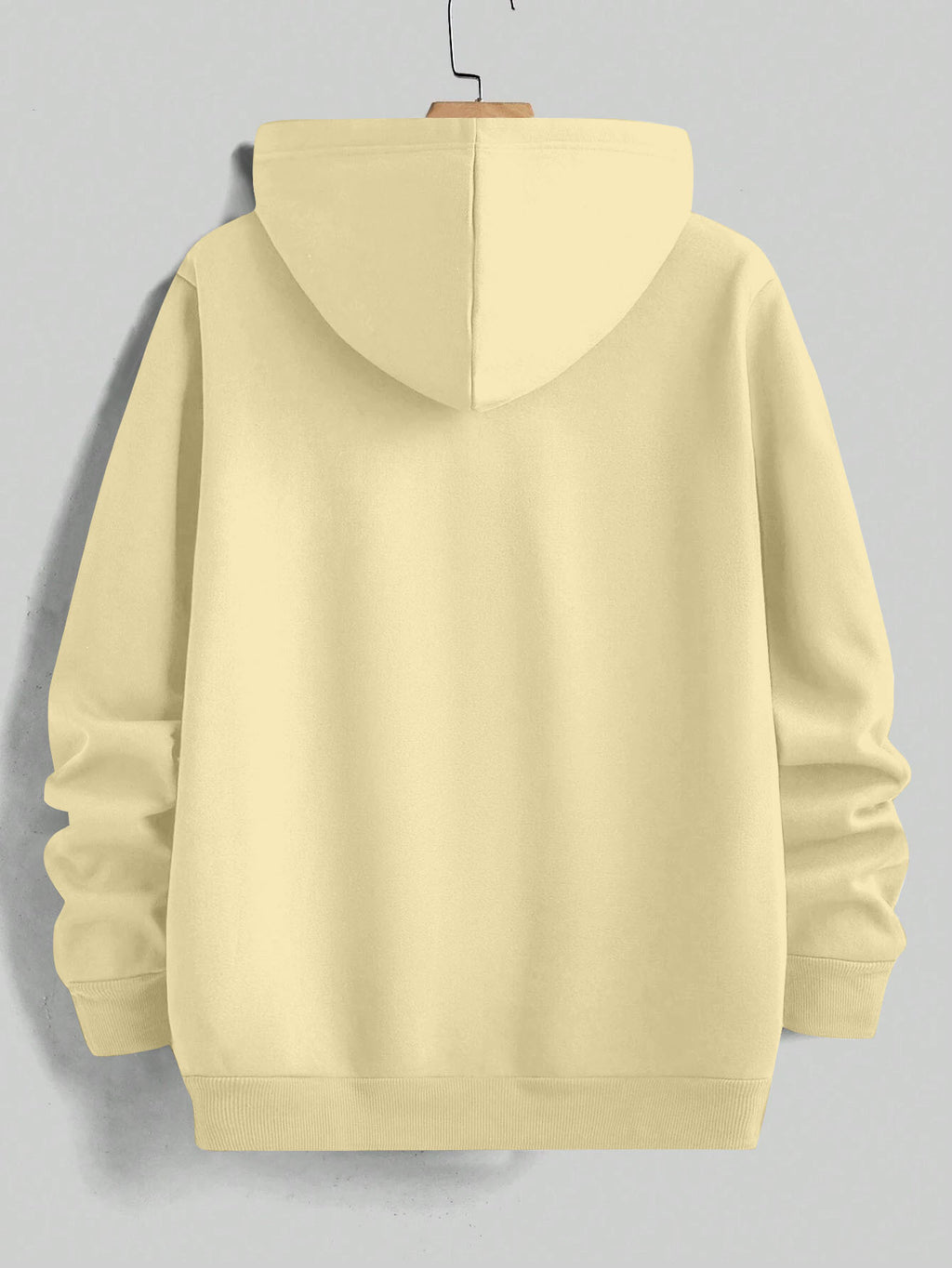 American Vintage Small Square Logo Hooded Sweatshirt for Men, Casual Hoodie, Trendy and Versatile for Daily Wear, Long-Sleeve Top - Apricot