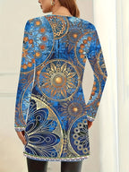 Women's New Bohemian Long Print Cardigan Shawl Top - Mixed colors