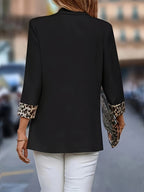 Women'S Casual Solid Color Blazer - Black
