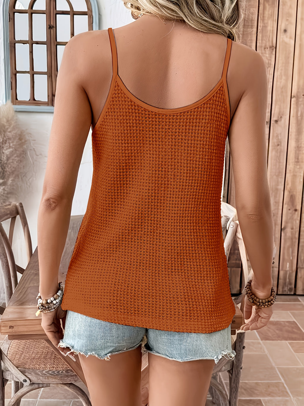 Women's Casual Fashion Tank Top - Orange-Red