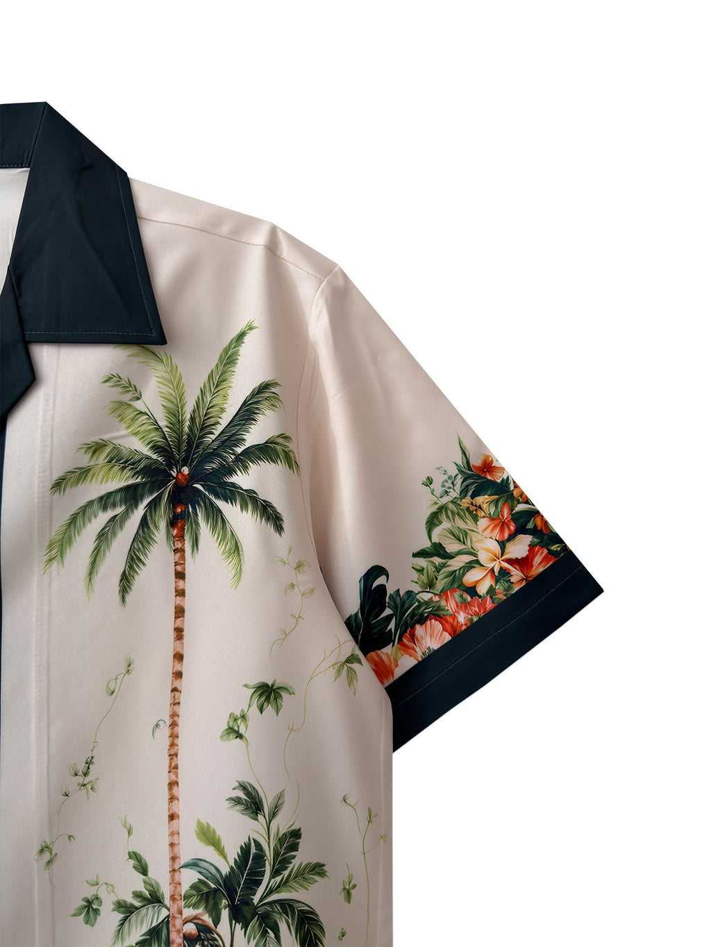 Summer Vacation Casual Shirt, Men'S Shirt, Print, Hawaiian Style, Beach Shirt, Casual Outing, Easy, Fashionable - Apricot