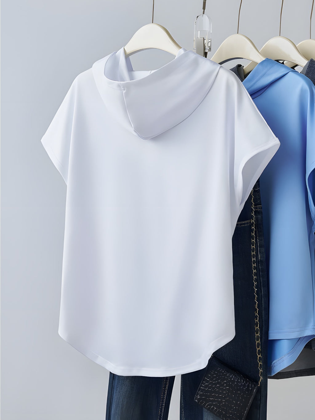 Hooded Tank Top, Loose Fit, Machine Washable, Suitable for Spring Summer Casual And Wear, Summer Casual Apparel, Hooded Wear, Comfortable Fabric - White