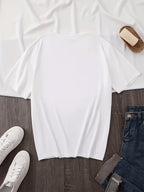 Women'S Blended T-Shirt – Classic Fit, Soft And Breathable, Casual Wear, Timeless Round Neck Design, Versatile for Various Outfits, Stretchy And Comfortable, Machine Washable - White