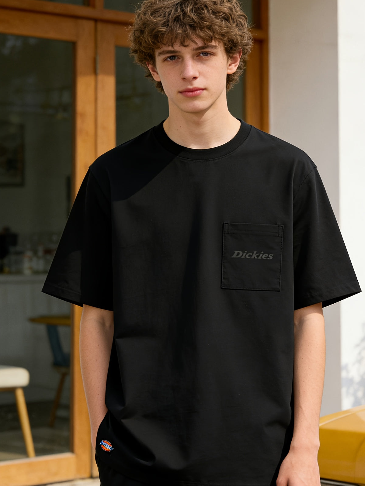 Lisheng Yue Selection DICKIES International Brand Men's Short-Sleeve T-Shirt, Summer 2026 New Style, Cooling Lenzing Bamboo Rayon, Premium Feel, Pocket, Regular Shoulder, Half-Sleeve, Men's Lenzing Bamboo Rayon Pocket Short T-Shirt - Black