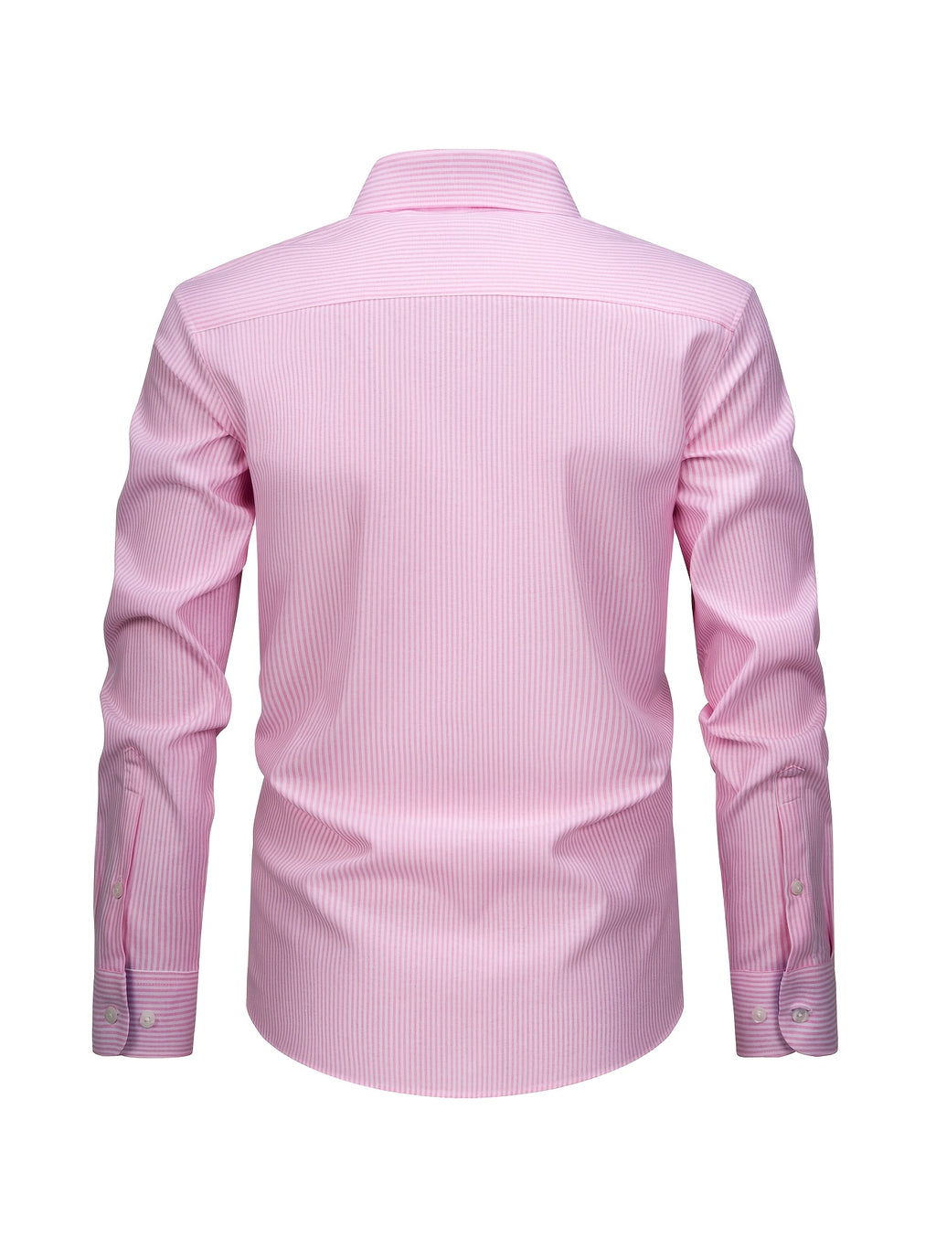 New Cotton Oxford Shirt for Men, Casual Fashion Long Sleeve with Collar and Cuff Patchwork Design, Comfortable and Fitted Business Loose Shirt, Button-Up Striped Dress Shirt, Long Sleeve Collared Striped Dress Shirt for Office Work, Fine Stripe Shirt - Foundation White Strips