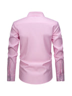 New Cotton Oxford Shirt for Men, Casual Fashion Long Sleeve with Collar and Cuff Patchwork Design, Comfortable and Fitted Business Loose Shirt, Button-Up Striped Dress Shirt, Long Sleeve Collared Striped Dress Shirt for Office Work, Fine Stripe Shirt - Foundation White Strips